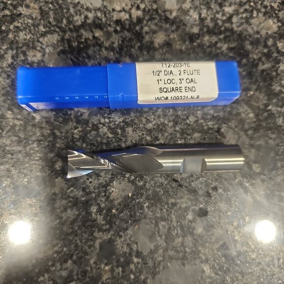 T12-203-16 Robb Jack 1/2 dia., 2 flute 1" loc, 3" OAL Square end - Picture 1 of 5